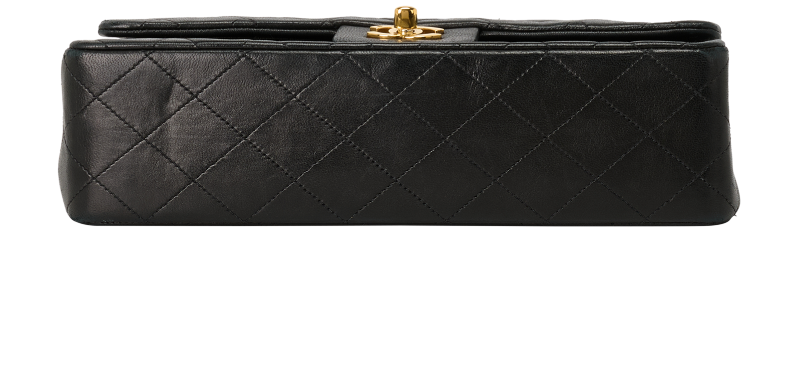Medium Double Flap, &pound;4,800, Handbags, Black, Lambskin Leather, Top view